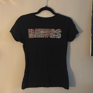 Ga bulldawgs bedazzled DAWGS t shirt (fitted)